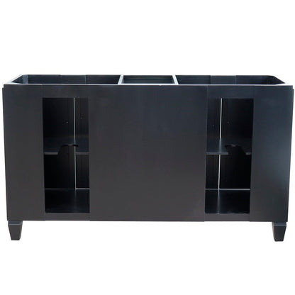 Bellaterra Shlomo - to Split 61" Double Vanity w/ Counter Top and Sink Black Finish 400990-61D-BL-BGO