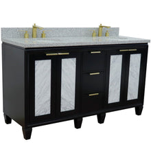 Load image into Gallery viewer, Bellaterra Shlomo - to Split 61&quot; Double Vanity w/ Counter Top and Sink Black Finish 400990-61D-BL-GYO