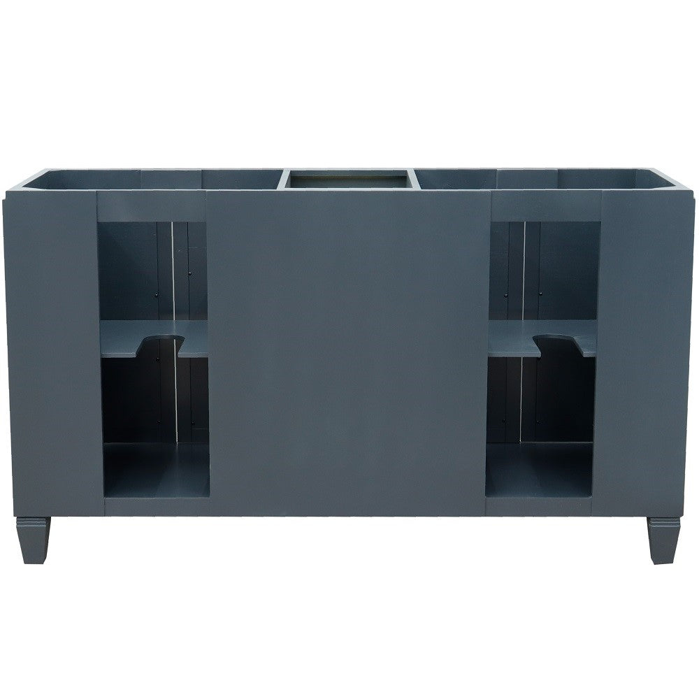 Bellaterra Shlomo - to Split 61" Double Vanity w/ Counter Top and Sink Dark Gray Finish 400990-61D-DG-BGO