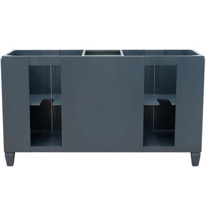 Bellaterra Shlomo - to Split 61" Double Vanity w/ Counter Top and Sink Dark Gray Finish 400990-61D-DG-BGO