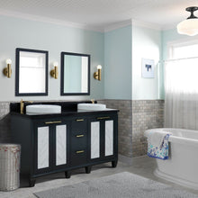 Load image into Gallery viewer, Bellaterra Shlomo - to Split 61&quot; Double Vanity w/ Counter Top and Sink Dark Gray Finish 400990-61D-DG-BGRD