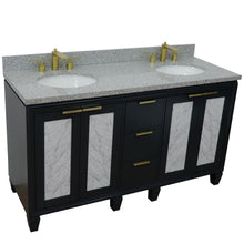 Load image into Gallery viewer, Bellaterra Shlomo - to Split 61&quot; Double Vanity w/ Counter Top and Sink Dark Gray Finish 400990-61D-DG-GYO