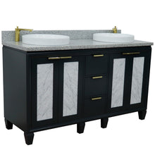 Load image into Gallery viewer, Bellaterra Shlomo - to Split 61&quot; Double Vanity w/ Counter Top and Sink Dark Gray Finish 400990-61D-DG-GYRD