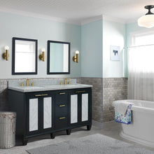Load image into Gallery viewer, Bellaterra Shlomo - to Split 61&quot; Double Vanity w/ Counter Top and Sink Dark Gray Finish 400990-61D-DG-GYR