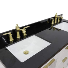 Load image into Gallery viewer, Bellaterra White 61&quot; Wood Double Vanity  Black Top 400990-61D-WH Rectangle