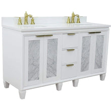 Load image into Gallery viewer, Bellaterra White 61&quot; Wood Double Vanity  White Top 400990-61D-WH Oval