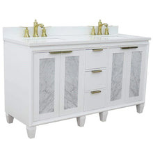 Load image into Gallery viewer, Bellaterra White 61&quot; Wood Double Vanity  White Top 400990-61D-WH Rectangle