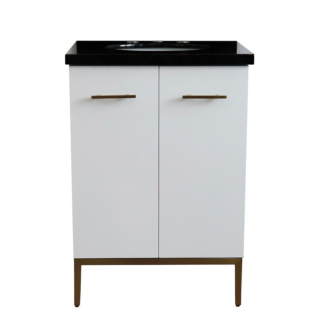 Bellaterra 25" Wood Single Vanity w/ Counter Top and Sink 408001-25-WH-BGO (White)