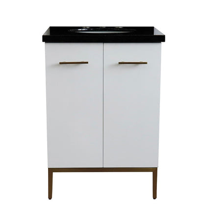 Bellaterra 25" Wood Single Vanity w/ Counter Top and Sink 408001-25-WH-BGO (White)