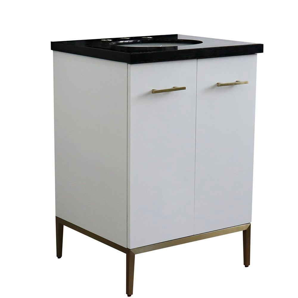 Bellaterra 25" Wood Single Vanity w/ Counter Top and Sink 408001-25-WH-BGO (White)