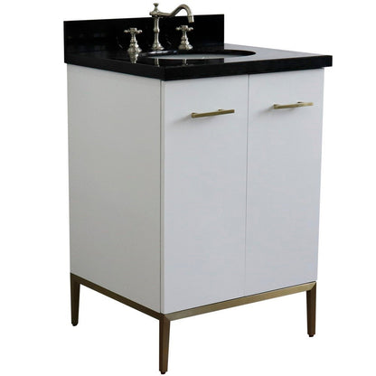 Bellaterra 25" Wood Single Vanity w/ Counter Top and Sink 408001-25-WH-BGO (White)