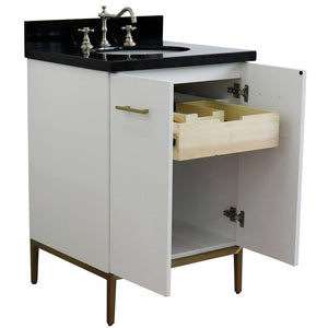 Bellaterra 25" Wood Single Vanity w/ Counter Top and Sink 408001-25-WH-BGO (White)