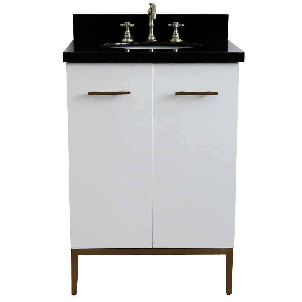 Bellaterra 25" Wood Single Vanity w/ Counter Top and Sink 408001-25-WH-BGO (White)