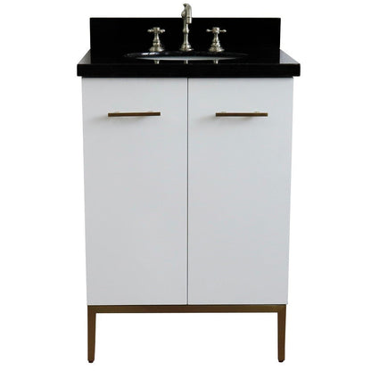 Bellaterra 25" Wood Single Vanity w/ Counter Top and Sink 408001-25-WH-BGO (White)