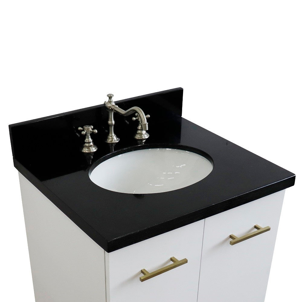 Bellaterra 25" Wood Single Vanity w/ Counter Top and Sink 408001-25-WH-BGO (White)