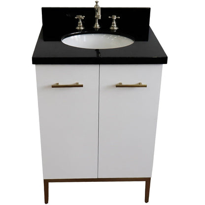 Bellaterra 25" Wood Single Vanity w/ Counter Top and Sink 408001-25-WH-BGO (White)