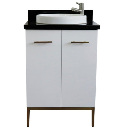 Bellaterra 25" Wood Single Vanity w/ Counter Top and Sink 408001-25-WH-BGRD (White)