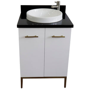 Bellaterra 25" Wood Single Vanity w/ Counter Top and Sink 408001-25-WH-BGRD (White)
