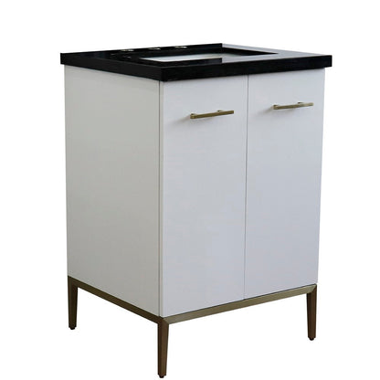 Bellaterra 25" Wood Single Vanity w/ Counter Top and Sink 408001-25-WH-BGR (White)