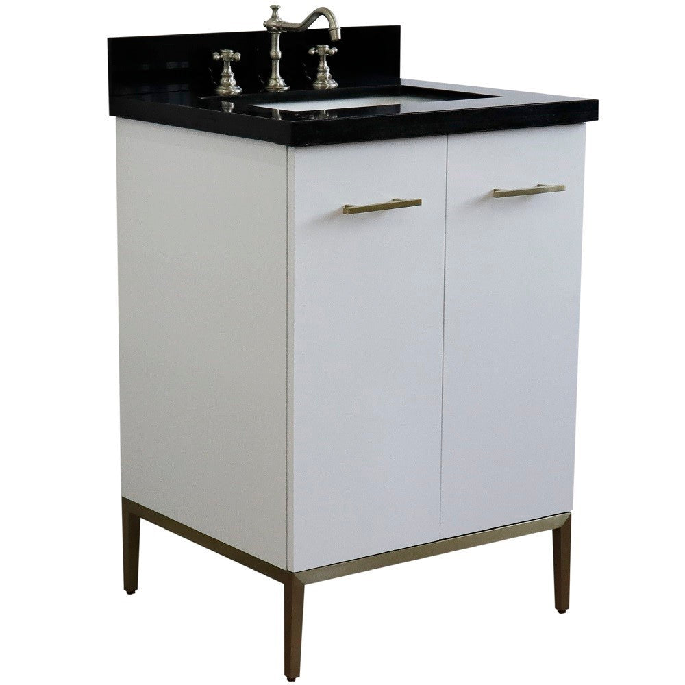 Bellaterra 25" Wood Single Vanity w/ Counter Top and Sink 408001-25-WH-BGR (White)