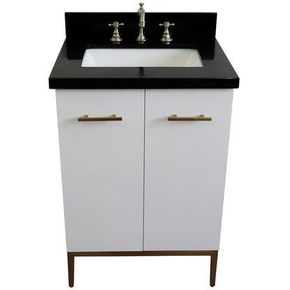 Bellaterra 25" Wood Single Vanity w/ Counter Top and Sink 408001-25-WH-BGR (White)