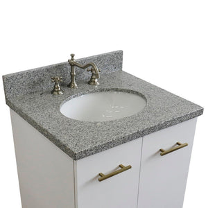 Bellaterra 25" Wood Single Vanity w/ Counter Top and Sink 408001-25-WH-GYO (White)