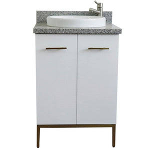 Bellaterra 25" Wood Single Vanity w/ Counter Top and Sink 408001-25-WH-GYRD (White)