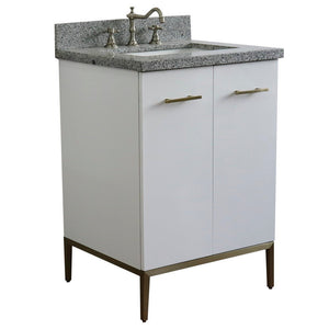 Bellaterra 25" Wood Single Vanity w/ Counter Top and Sink 408001-25-WH-GYR (White)