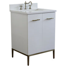 Load image into Gallery viewer, Bellaterra 25&quot; Wood Single Vanity w/ Counter Top and Sink 408001-25-WH-WER (White)