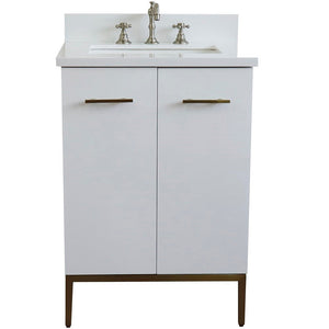 Bellaterra 25" Wood Single Vanity w/ Counter Top and Sink 408001-25-WH-WER (White)