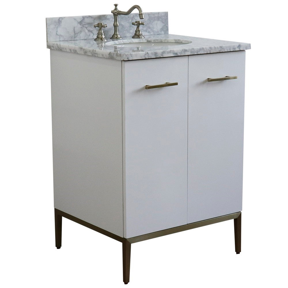 Bellaterra 25" Wood Single Vanity w/ Counter Top and Sink 408001-25-WH-WMO (White)