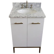 Load image into Gallery viewer, Bellaterra 25&quot; Wood Single Vanity w/ Counter Top and Sink 408001-25-WH-WMO (White)