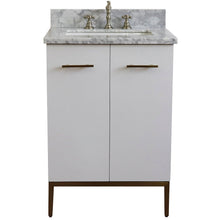 Load image into Gallery viewer, Bellaterra 25&quot; Wood Single Vanity w/ Counter Top and Sink 408001-25-WH-WMR (White)