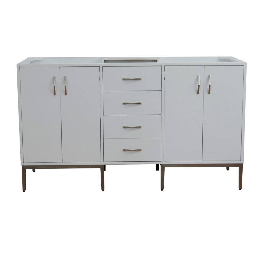 Bellaterra 60" Double Vanity in White Finish - Cabinet Only 408001-60D-WH, Front