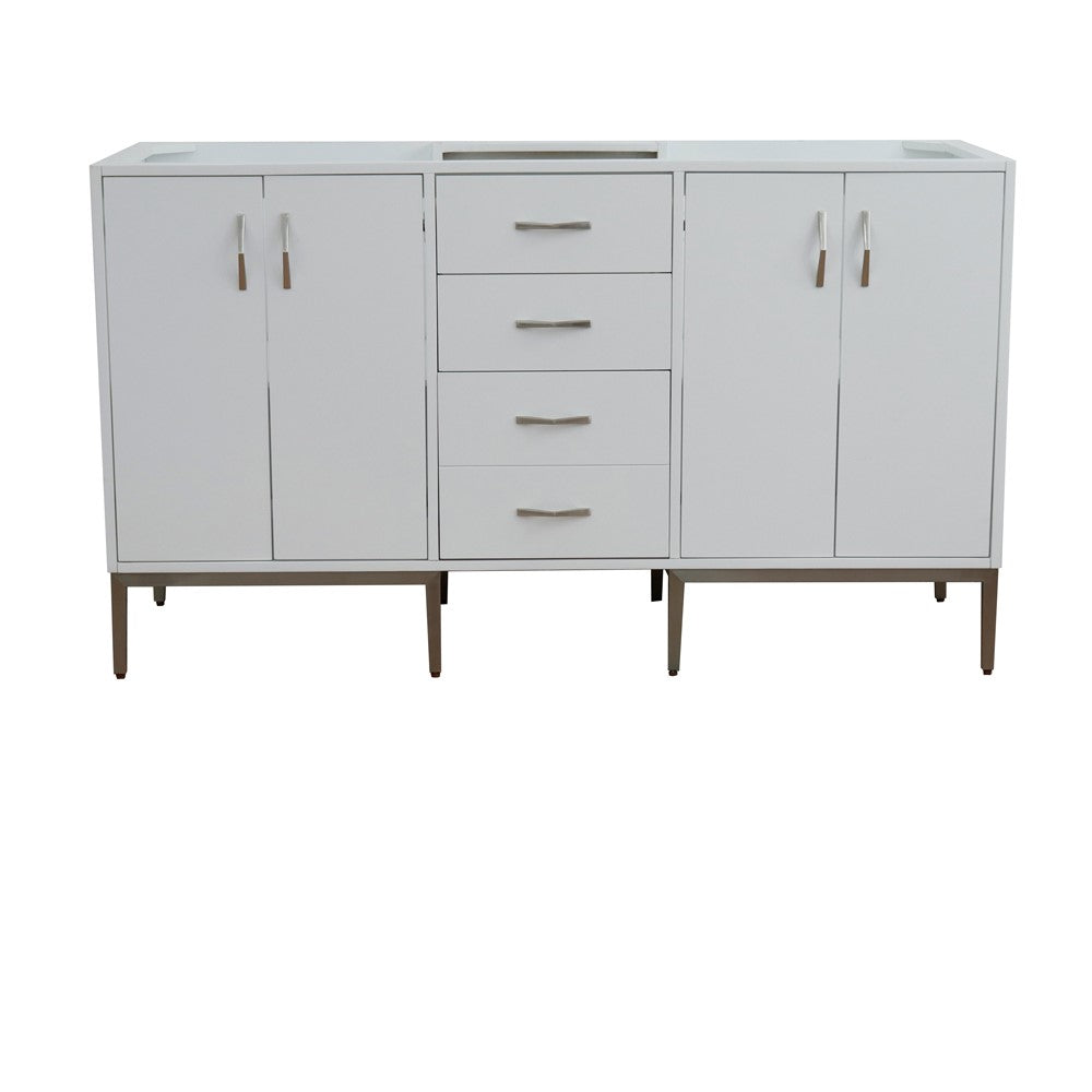 Bellaterra 60" Double Vanity in White Finish - Cabinet Only 408001-60D-WH, Front