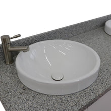 Load image into Gallery viewer, Bellaterra 61&quot; Double Sink Vanity in White Finish with Counter Top and Sink 408001-61D-WH, Gray Granite / Round, Sink