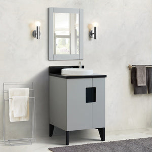 Bellaterra 25" Wood Single Vanity w/ Counter Top and Sink Light Gray Finish 408800-25-LG