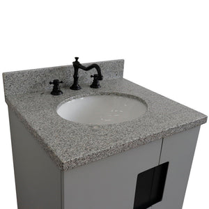 Bellaterra 25" Wood Single Vanity w/ Counter Top and Sink Light Gray Finish 408800-25-LG-GYO