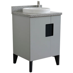 Bellaterra 25" Wood Single Vanity w/ Counter Top and Sink Light Gray Finish 408800-25-LG-GYRD