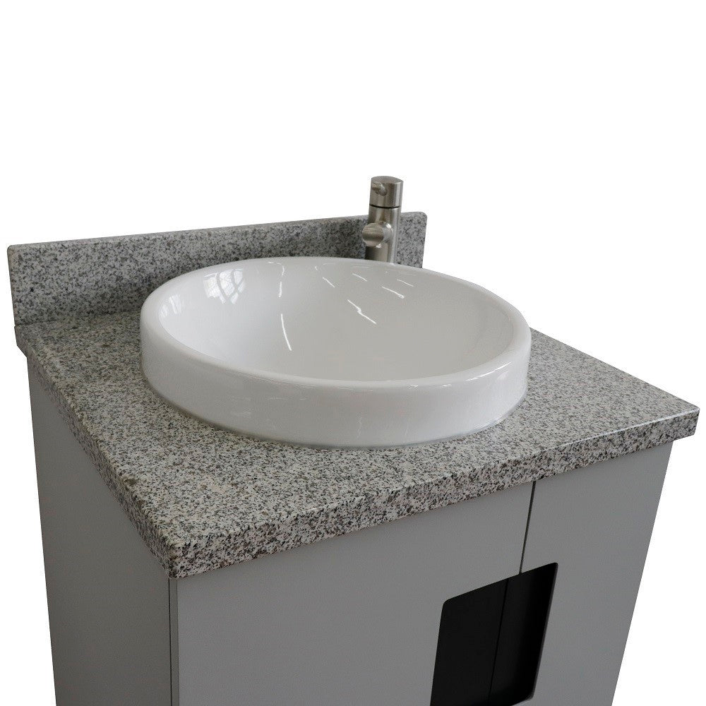 Bellaterra 25" Wood Single Vanity w/ Counter Top and Sink Light Gray Finish 408800-25-LG-GYRD