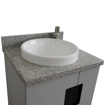 Bellaterra 25" Wood Single Vanity w/ Counter Top and Sink Light Gray Finish 408800-25-LG-GYRD