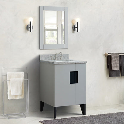 Bellaterra 25" Wood Single Vanity w/ Counter Top and Sink Light Gray Finish 408800-25-LG-GYR