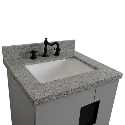 Bellaterra 25" Wood Single Vanity w/ Counter Top and Sink Light Gray Finish 408800-25-LG