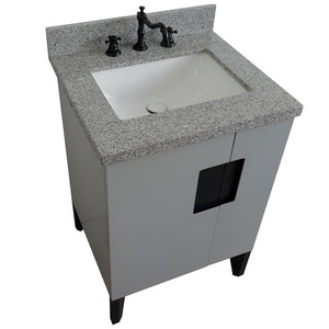 Bellaterra 25" Wood Single Vanity w/ Counter Top and Sink Light Gray Finish 408800-25-LG-GYR