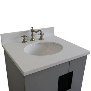 Bellaterra 25" Wood Single Vanity w/ Counter Top and Sink Light Gray Finish 408800-25-LG-WEO