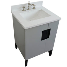 Load image into Gallery viewer, Bellaterra 25&quot; Wood Single Vanity w/ Counter Top and Sink Light Gray Finish 408800-25-LG-WER
