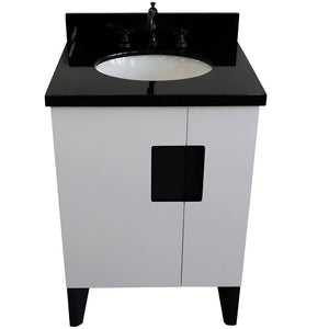 Bellaterra 25" Wood Single Vanity w/ Counter Top and Sink White Finish 408800-25-WH-BGO
