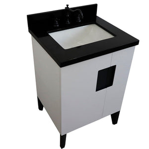 Bellaterra 25" Wood Single Vanity w/ Counter Top and Sink White Finish 408800-25-WH-BGR