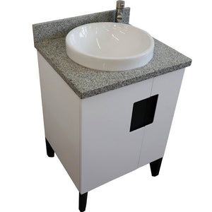 Bellaterra 25" Wood Single Vanity w/ Counter Top and Sink White Finish 408800-25-WH-GYRD