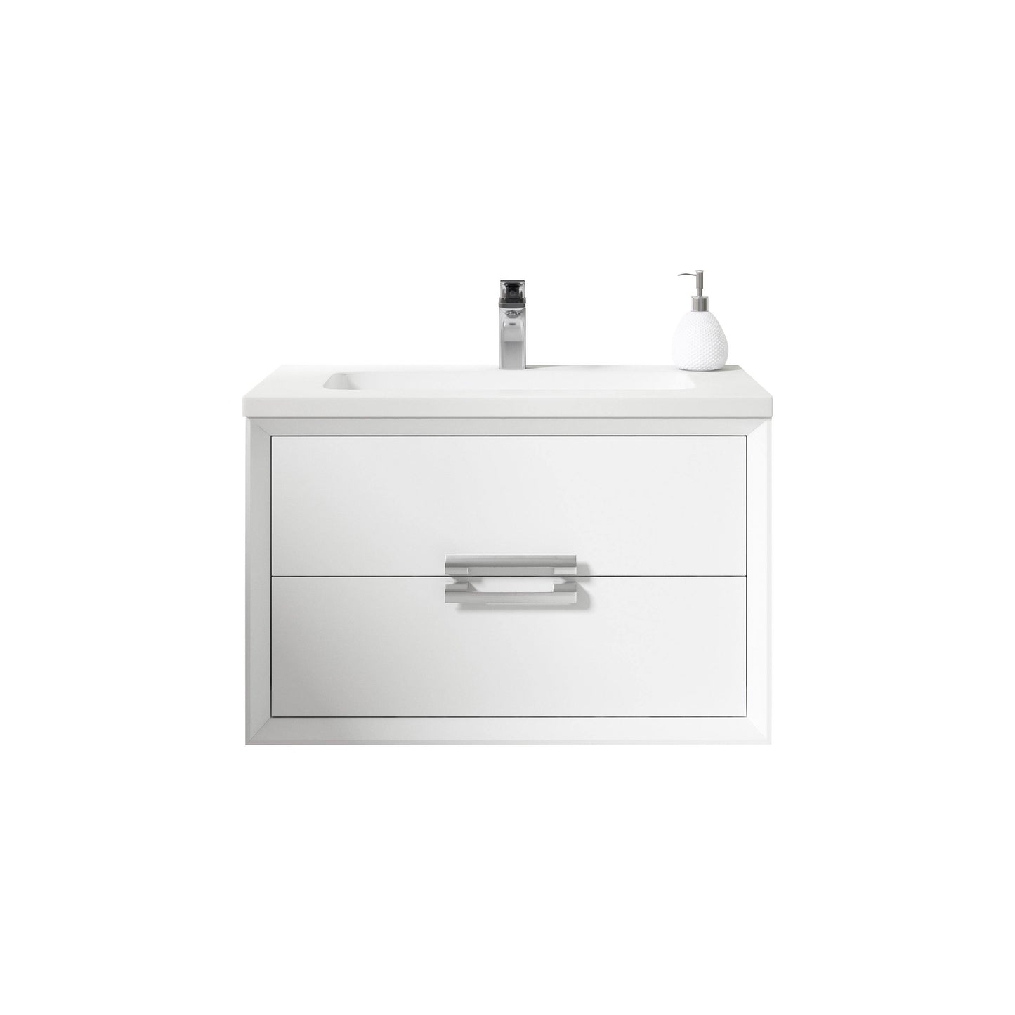 Lucena Bath 32" Décor Tirador Vanity in White, Black, Gray or White and Silver. - The Bath Vanities